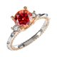 thumbnail image 1 of Anillos de Moissanita de Oro Blanco de 18K de 2 Uds para Mujer Regalo Color D Claridad VVS1 Anillos de Diamante Anillo de Plata Esterlina S925 Joyería Anillos de Compromiso de Moissanita con, 1 of 8