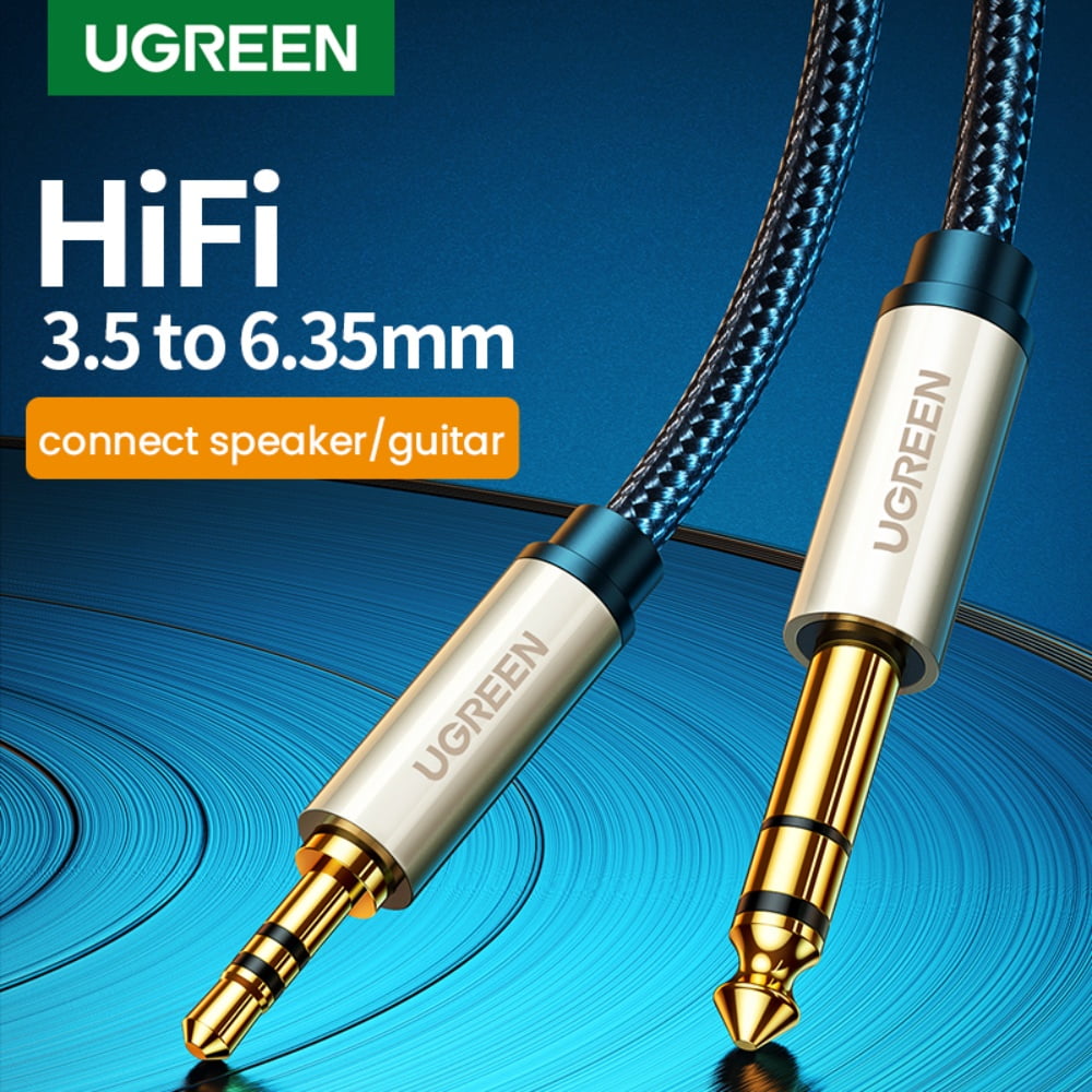 Cable De Audio Jack 3.5mm/jack 6.3 Estereo M/m 2m Negro Ugreen Av127