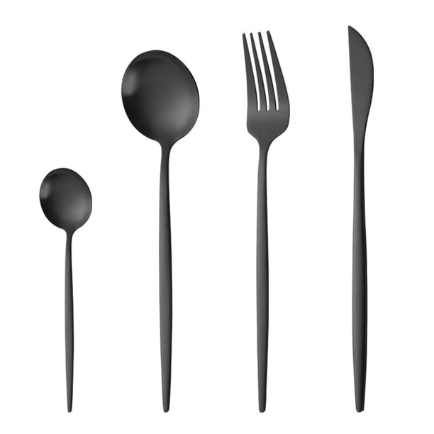 Juego de cubiertos para 2, juegos de utensilios de acero inoxidable, juegos de cubiertos, tenedores, cucharas y cuchillos para la cocina del hogar.
