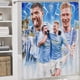 thumbnail image 5 of Kevin De Bruyne-theme 4-Piece Shower Curtain Set with Rugs, Waterproof Bathroom Decor Set Includes Bath Mat, U-Shaped Rug, Toilet Lid Cover and Curtain with Hooks, 5 of 6