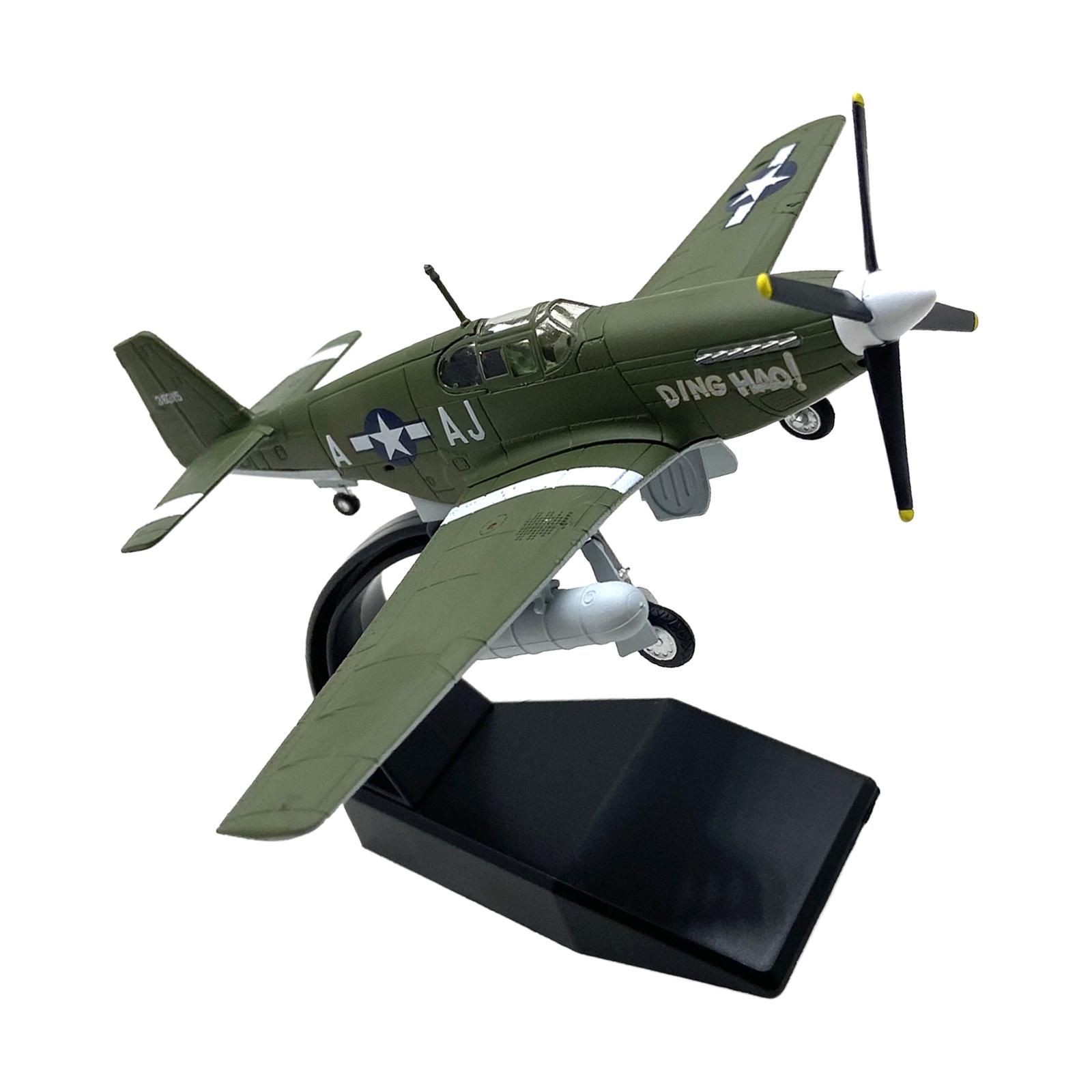 Magideal - Simulación 1:72 P51B Modelo De Avión Juguetes En Miniatura Ornamento Regalo Decoración De Mesa Con Base De Exhibición Para Estantería Oficina Gabinete
