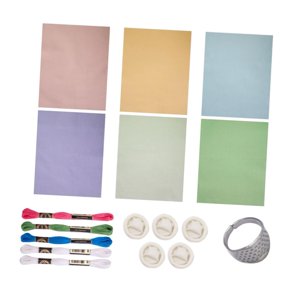 Magideal - Plantilla De Sashiko Plantilla Soluble De Agua De Material De Navegación De Árboles De Árboles De Material Conjunto De Material De Bordado Kit De Inic C