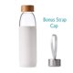 thumbnail image 2 of Botella de agua veegoal de vidrio borosilicato de 500 ml con tapa de bambú, 2 of 8