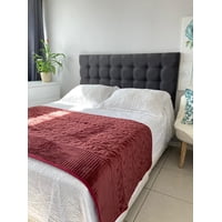 Genérico - Piecera De Cama Polar Con Tela Reversible - Burdeo