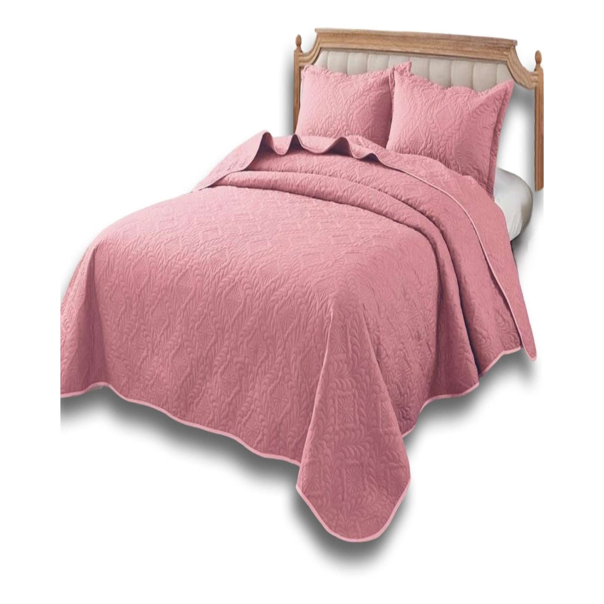 Alonso - Cobertor Colcha De Verano Quilt King - Super King 250 Cm X 270 Cm Rosa