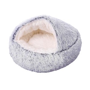 Ioensy - Cama Redonda Para Gatos, Cálida Y Cómoda Casa Para Animales Para Gatos De Interior, Suministros Para Mascotas, 40 Cm, Gris