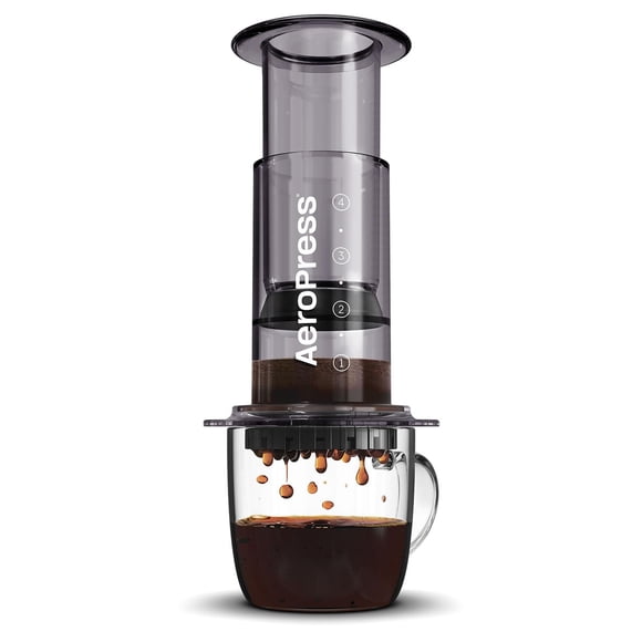 Coffee Press AeroPress Clear Black, método de preparación 3 en 1