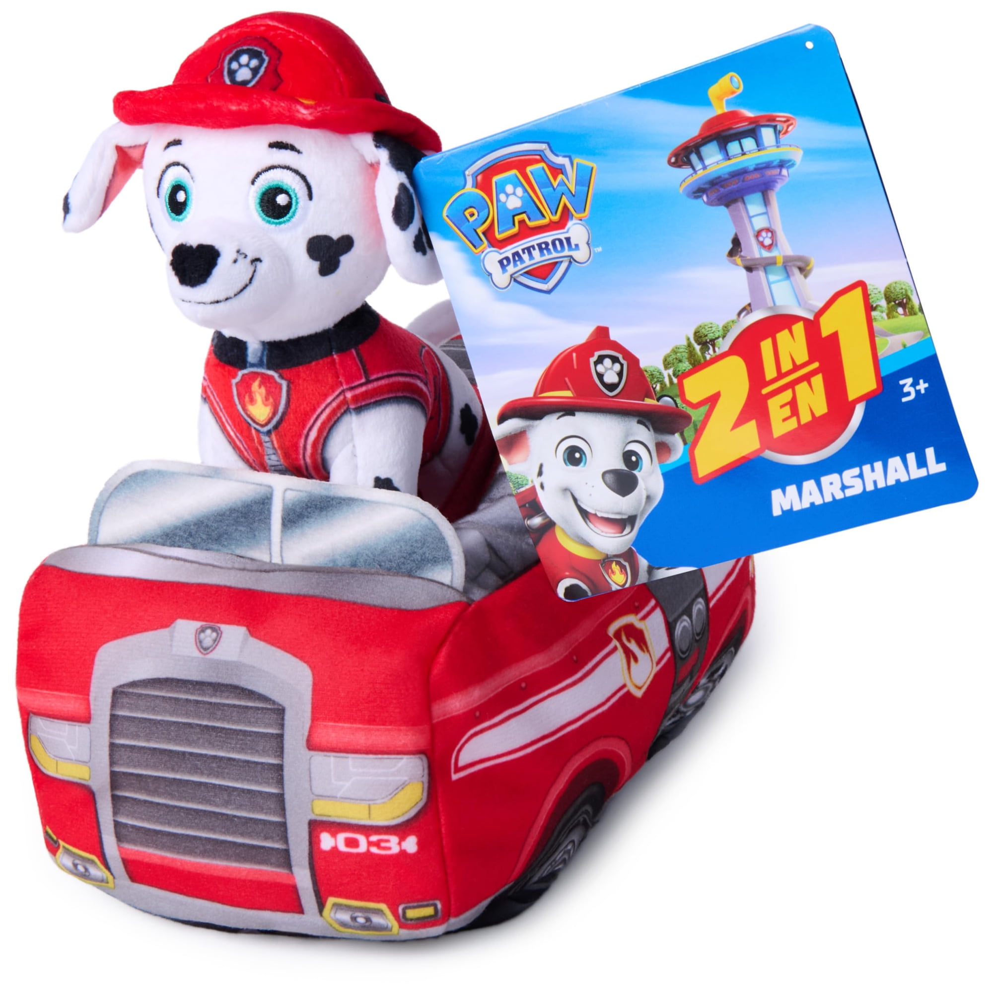 Juguete Paw Patrol Marshall 2 En 1 Peluche Animal Camión De Bomberos