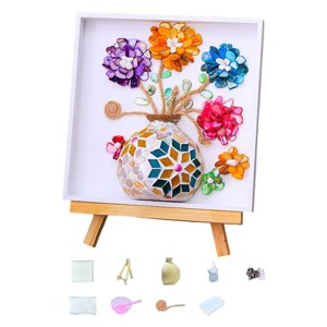 Magideal - Posavasos De Mosaico, Kit De Manualidades Para Hacer Uno Mismo, Bandeja De Mosaico, Suministros Para Arte Creativo, Paquete De Manualidades Hecho A Mano, Juguete Educativo, Materiales Estilo A