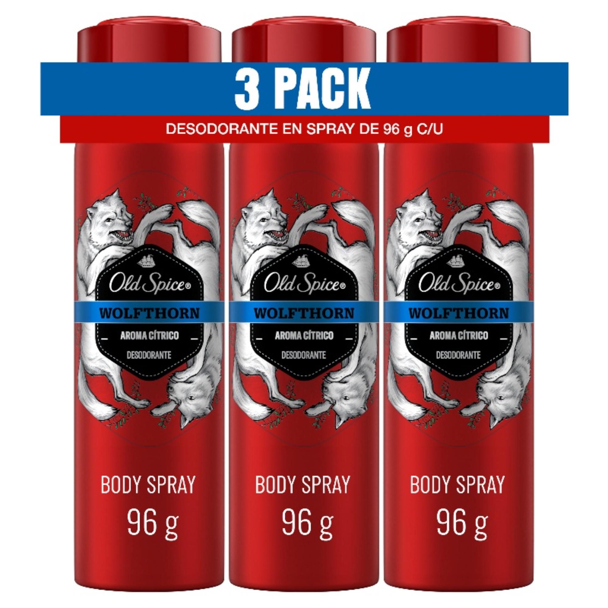 Pack 3 Desodorantes Hombre Spray Wolfthorn 1 Un Old Spice