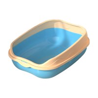 Ioensy - Caja De Arena Para Gatos Resistente A Las Manchas, Grande, Semicerrada, Con Parte Superior Abierta, Color Azul