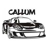 Rienda Libre Graphics - Decomural Personalised Name Sports Car Ws-43138