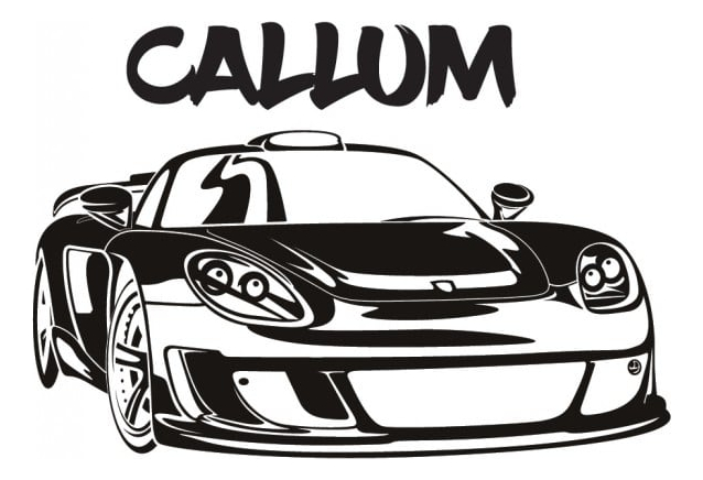 Rienda Libre Graphics - Decomural Personalised Name Sports Car Ws-43138