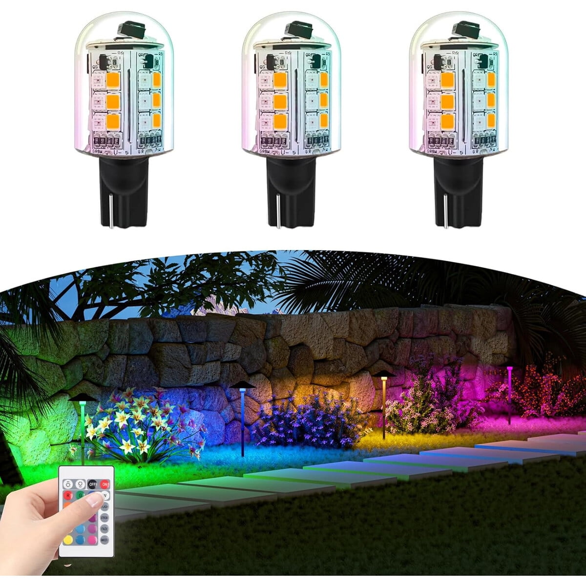 Makergroup - Ampolleta Led Rgb T5 T10 12v 3w Control Remoto