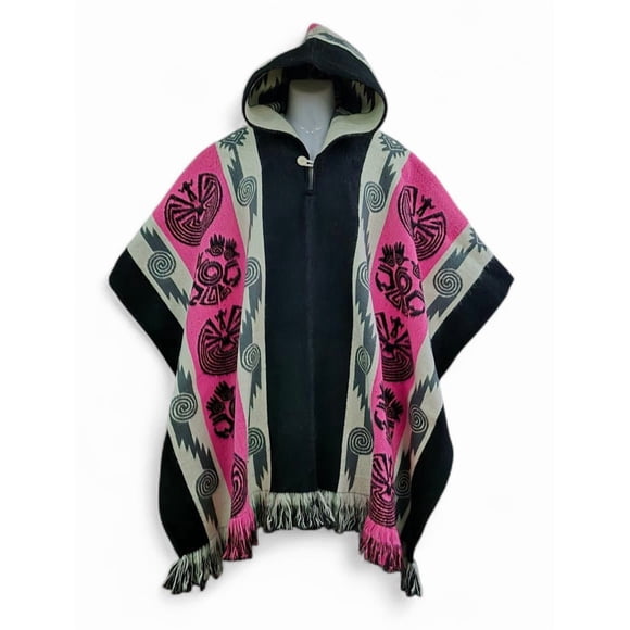 Poncho De Lana De Alpaca Albiná Cálido Y Liviano