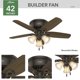 thumbnail image 2 of Ventilador de techo Hunter Builder 51091 107 cm con luces LED en bronce, 2 of 9