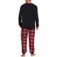 thumbnail image 3 of INSPIRE CHIC Conjunto de Pijamas a Juego para la Familia de Navidad Estampado de Árbol de Navidad Camiseta de Manga Larga y Pantalones Jogger Ropa de Dormir Festiva XL Rojo [Niños y Niñas], 3 of 5