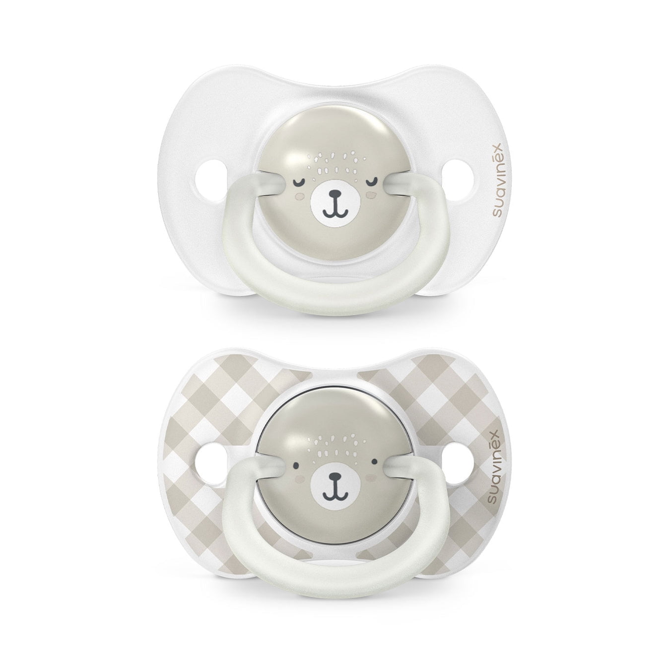 Suavinex - Chupete 6-18 Meses Noche/día Fisiologico Silicona Wild Gris