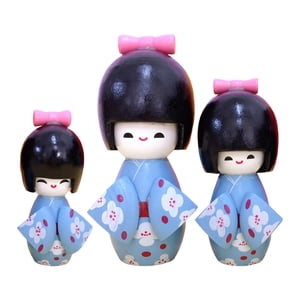 Bothyi - 3 Adornos Creativos De Decoración De Muñecas Japonesas Para Regalos Coleccionables Azul