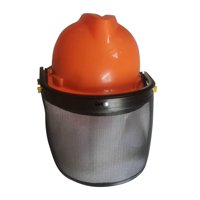 Magideal - Cortadora De Casco Naranja, Protector Facial, Visera De Malla, Diadema Ajustable Para Cortar Madera, Cubierta Facial, Protección Completa Para La Cara