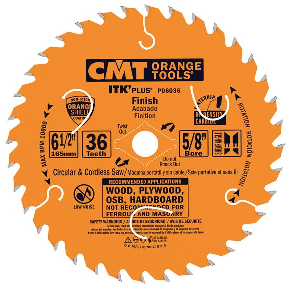 Hoja de sierra CMT Orange Tools P06036 6,5" 36 dientes para acabado