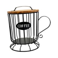 Magideal - Organizador De Soporte Para Cápsulas De Café, Contenedor Redondo, Organizador De Cápsulas De Espresso, Cesta De Almacenamiento Para Encimera De Bar De Negro