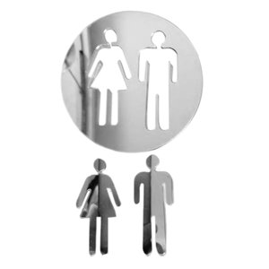 Magideal - Letreros De Baño Para Hombres, Pictograma Con Autoidentificación Trasera, Letrero Para Puerta De Baño, Decoración De Señalización Para Puerta De Baño , Blanco, 10Cmx10Cm