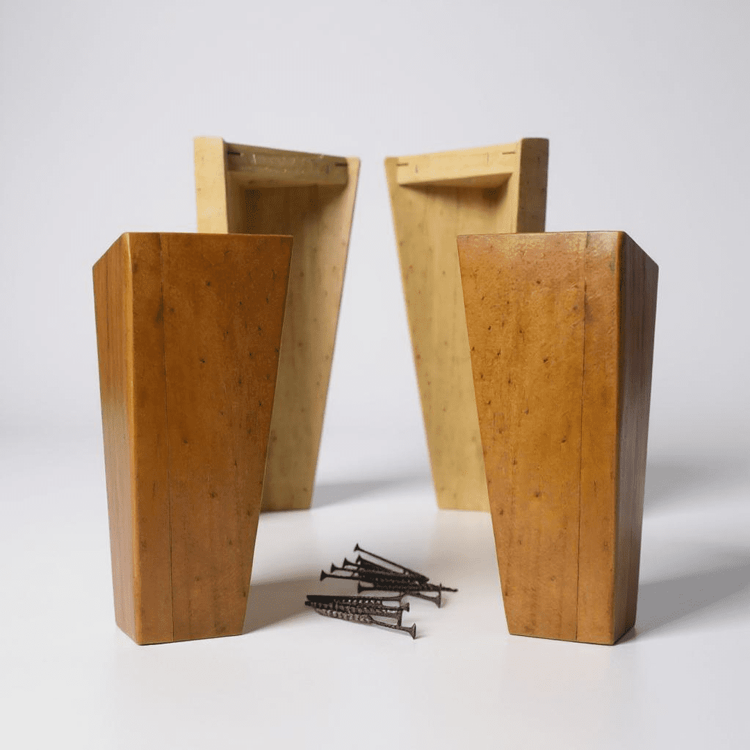 Bloccare - Kit 4 Patas Universales Para Cama Europea - Color Miel 24 Cm