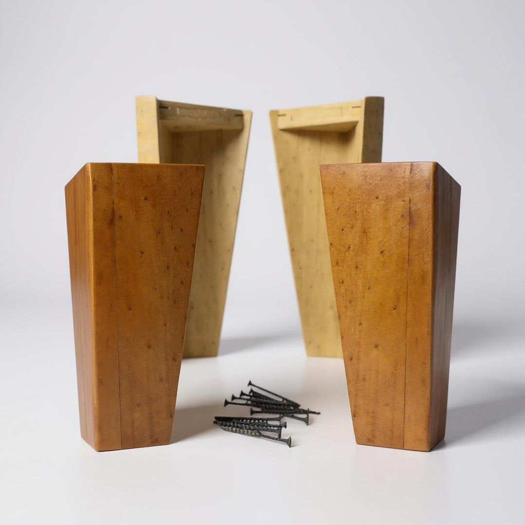 Bloccare - Kit 4 Patas Universales Para Cama Europea - Color Miel 24 Cm