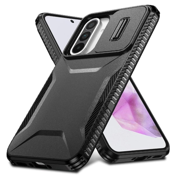 Funda Resistente para Samusng Galaxy A36 5G con Tapa Deslizante y Protección Militar Negro