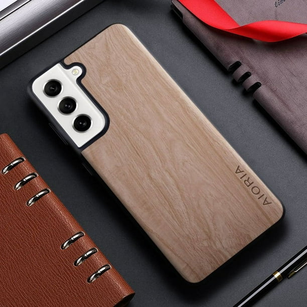 Bamboo Wood Pattern Leather Back Cover For Samsung Galaxy S21 S22 S20 Ultra Plus FE Phone Case