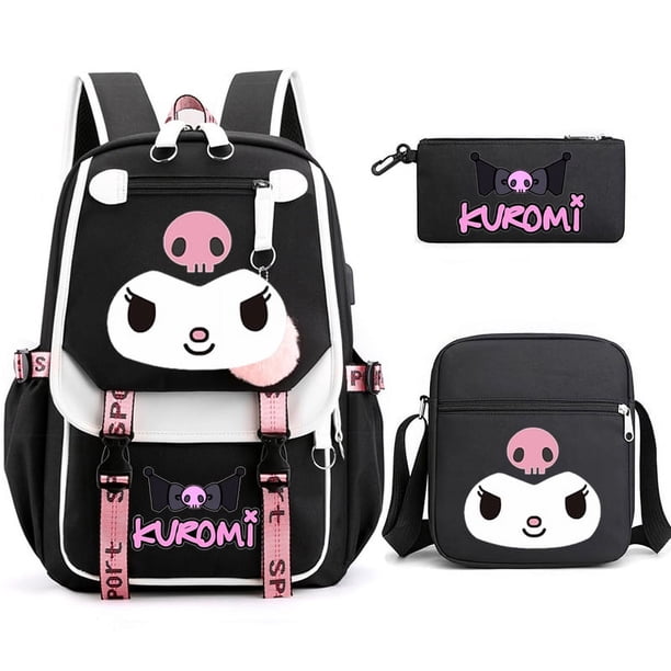 3pcs Kuromi Backpacks Patchwork Capacity Women Men Travel Mochilas With Shoulder Bags Ins Laptop Teens School Bags
