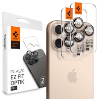 Protector De Pantalla Spigen Glastr Ez Fit Para Lente De Cámara Iphone 16 Pro Max/Iphone 16 Pro Titanio Desierto 2 Unidades