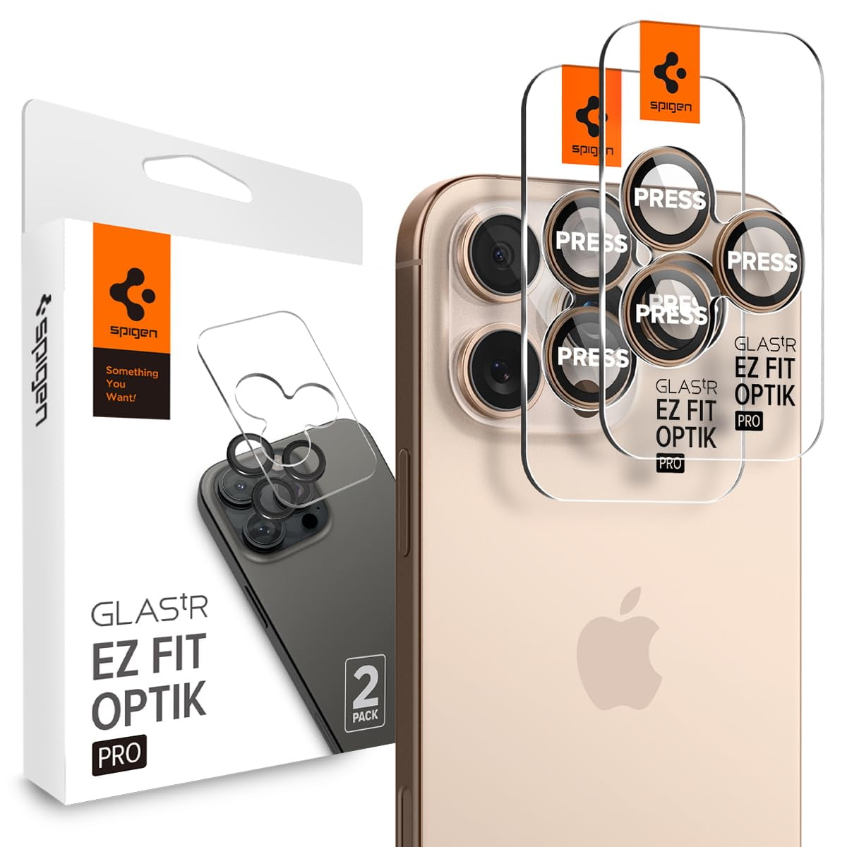 Protector De Pantalla Para Lente De Cámara Spigen Glastr Ez Fit Para Iphone 16 Pro Max/iphone 16 Pro