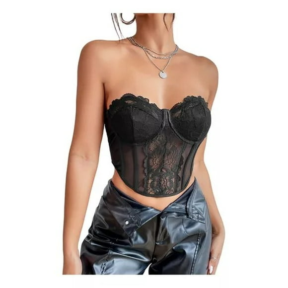 Top Corto Para Mujer - Peto Elegante - Con Diseño Y Encaje