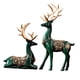 thumbnail image 2 of 2 Uds. Estatuillas De Ciervos Amantes Decoraciones Esculturas De Reno Estatuas De Alce De Navidad Verde, 2 of 3