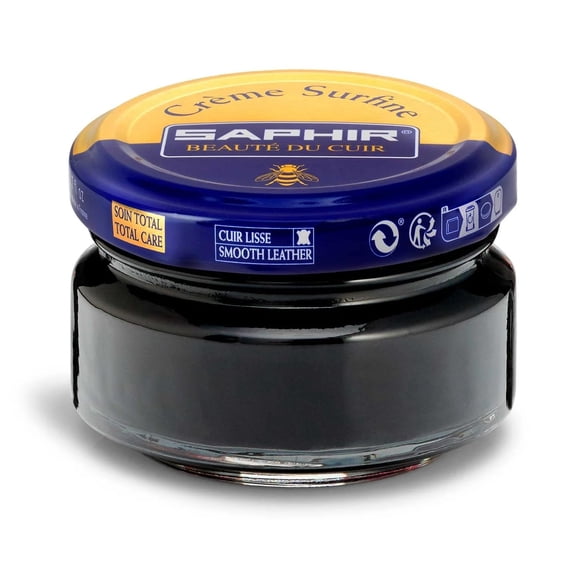 Esmalte para zapatos SAPHIR Creme Surfine Pommadier Beeswax Black