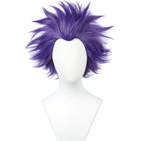 Disfraz corto de peluca Linfairy para Halloween, color morado, cosplay de héroe
