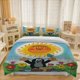thumbnail image 1 of 3pcs Happy And Earthworm Pattern Three-Piece Set Soft And Comfortable bedding Available in All Seasons, 1 of 5