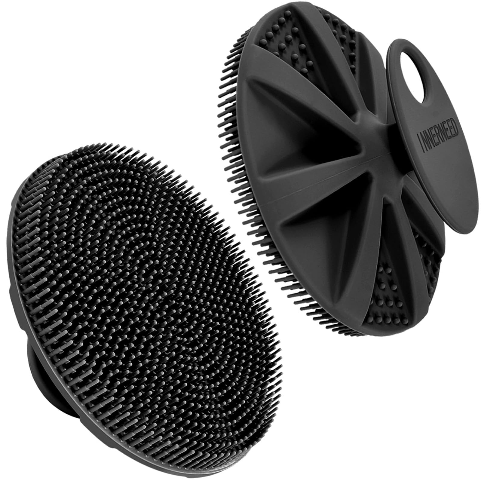 Cepillo De Ducha Con Depurador Corporal De Silicona Innerneed, Color Negro