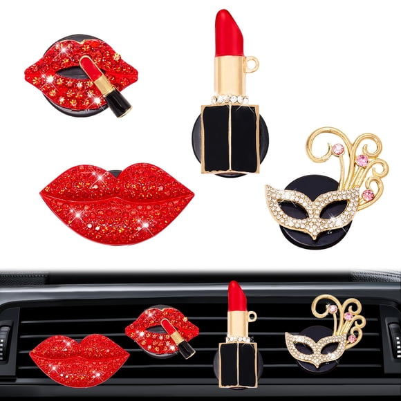 Clip aromatizante para rejilla de ventilación de auto Rislobx, diamante cristal y labios