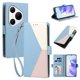 thumbnail image 2 of Funda Cartera Tricolor para Huawei Pura 80 Pro con Ranuras, Azul Claro, 2 of 6