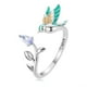 thumbnail image 1 of Anillo pajaro colibri ajustable plata 925, 1 of 3