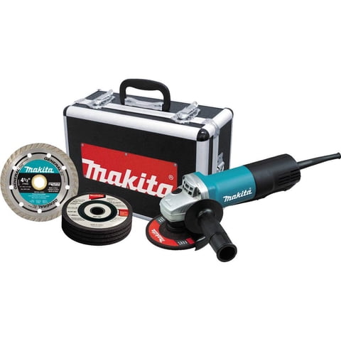Amoladora Angular Makita 9557Pbx1 7.5A 4.5"" Con Accesorios