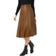 thumbnail image 4 of INSPIRE CHIC Falda de Mujer Casual Vintage de Cintura Alta Línea A Imitación de Cuero PU Midi Faldas S Caqui Marrón, 4 of 6