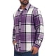 thumbnail image 4 of Camisa de cuadros de manga larga y ajuste regular para hombre, S púrpura, 4 of 6