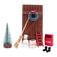 Bothyi - 9 Piezas 1/12 Casa De Muñecas Puerta De Elfo Festivo Diy Para Tren Modelo Micro Paisaje