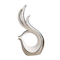 Bothyi - Estatua De Cerámica De Arte Abstracto Moderno, Novedad Para Centro De Mesa De Fiesta, Sala De Estar, Color Blanco Argent