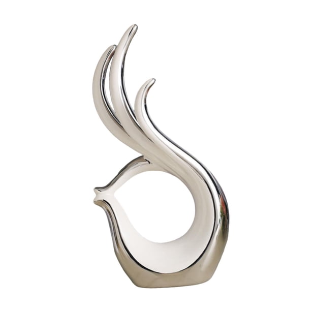 Estatua De Cerámica De Arte Abstracto Moderno, Novedad Para Centro De Mesa De Fiesta, Sala De Estar, Color Blanco Argent