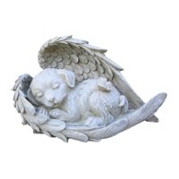 Magideal - Estatua De De Lápida, Decoraciones, Alas De Ángel, Figura De Animal Conmemorativa, Estatua Conmemorativa De Mascota Para Lápida De Jardín Ángel Cachorro